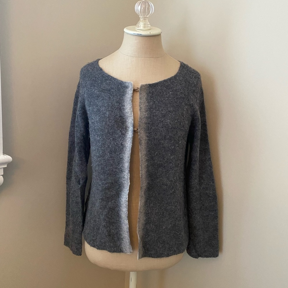 Charcoal gray cashmere cardigan